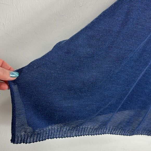 Toni T Blue Viscose Blend Batwing Sleeve Relaxed Fit Tunic Top One Size - Picture 3 of 9